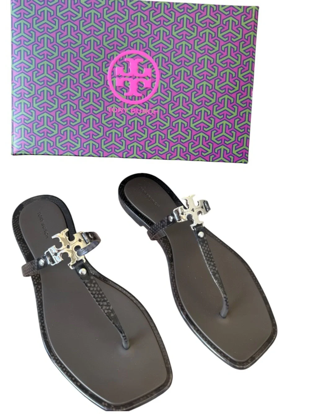 ROXANNE JELLY (TORY BURCH) SANDAL -Ash Brown With Silver